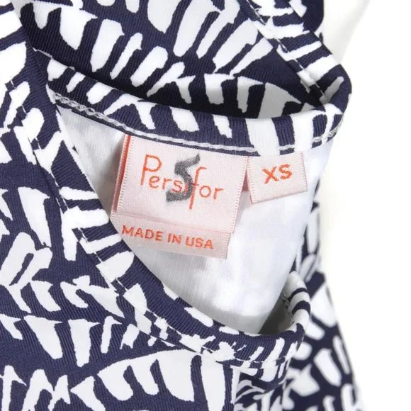 Persifor Dress White Blue Tropical Coral Reef XS - 432 - Picture 3 of 6